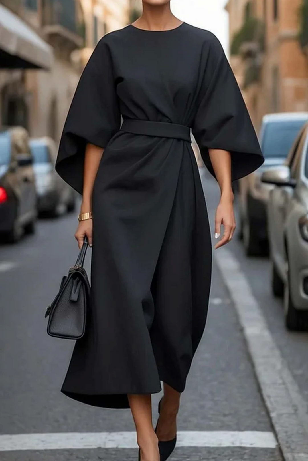 Sonelle - Elegant Lantern Sleeve Dress